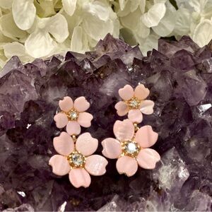 New BELLA JACK genuine shell cherry blossom flower drop earrings